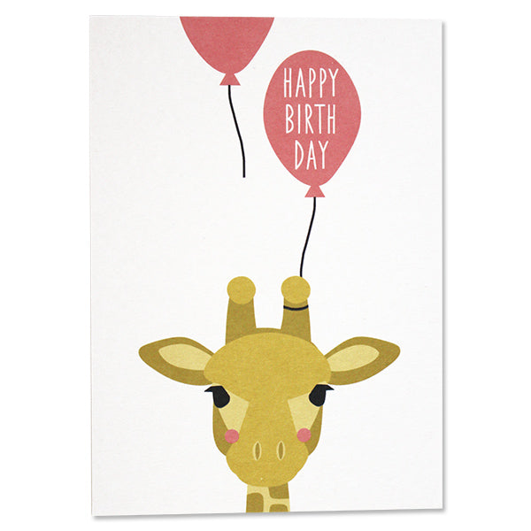 Postkarte "Giraffe mit Ballon"