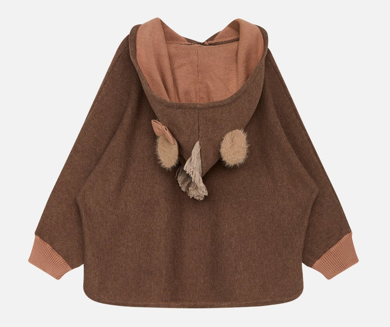Hust&Claire Poncho Poppy Toffee Melange