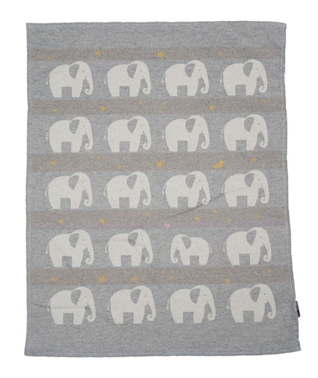 Decke Lima Leichte Baumwolldecke Elefanten 65/90cm Grau Melange