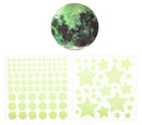Nachtleuchtende Wandsticker Mond und Sterne