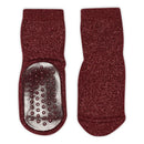 Glitzer Stoppersocken Anti-Rutsch - Wine Red