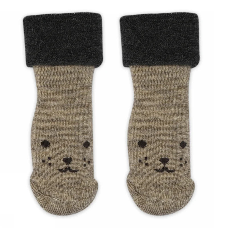 MP Babywollsocken Arven - Light Brown Melange