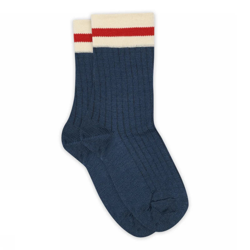 MP Wollsocken Rippe Benny - Dark Denim