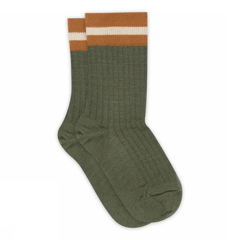 MP Wollsocken Rippe Benny - Olive