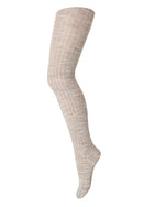 MP Strumpfhose Wolle Rippe - Light Brown Melange