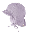 Mini Schildmütze mit Nackenschutz Musselin Hellkrokus