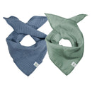 Maximo Musselin GOTS-Tuch Dreieckstuch Meeresgrün/Jeans