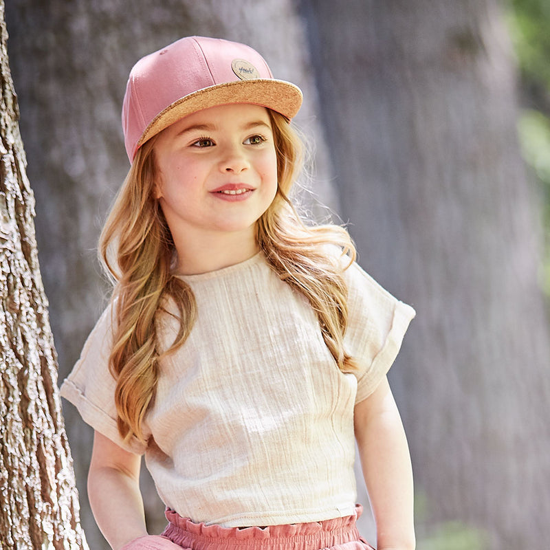 Kids Cap Kork Metallverschluss dark rose