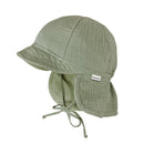 Mini Schildmütze mit Nackenschutz Musselin Foxglove