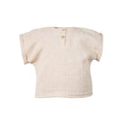 Bluse kurzer Arm Musselin GOTS Beigemeliert