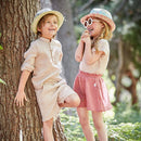 Hemd Musselin Beigemeliert