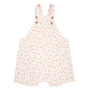 Latzshorts Musselin blassrosa-blümchen