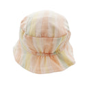 Mini Fischermütze mit Band Musselin GOTS Muschelrosa-Streifen