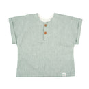 Baby Hemd kurzer Arm Leinenmischung Hellmenthe