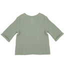 GOTS BABY BOY-Hemd, 3/4 Arm Musselinstoff frostgrün