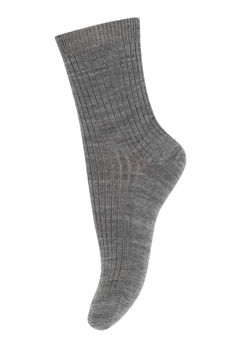 MP Wollsocken Rippe Hilde Grey Melange