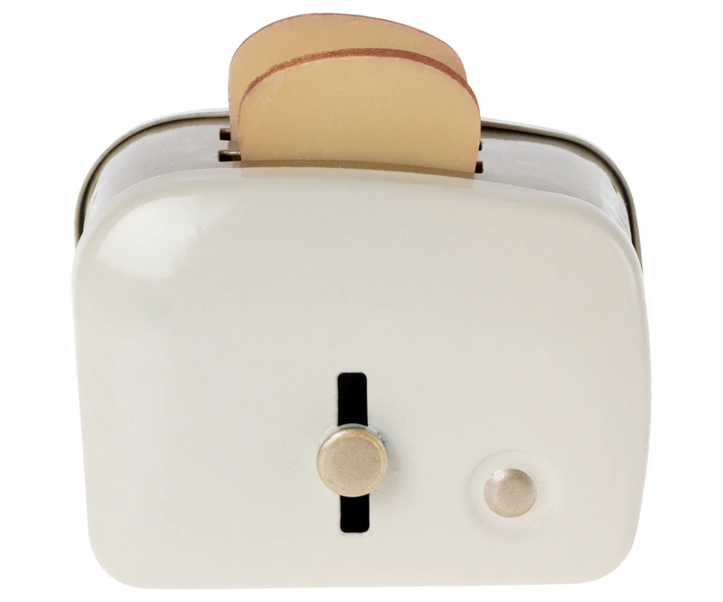Miniatur Toaster mit Brot -Weiß