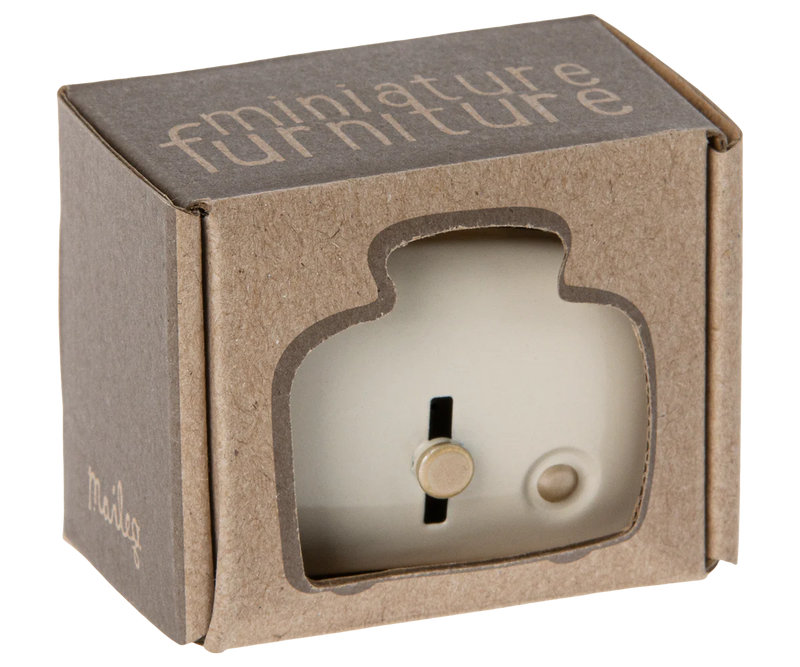 Miniatur Toaster mit Brot -Weiß