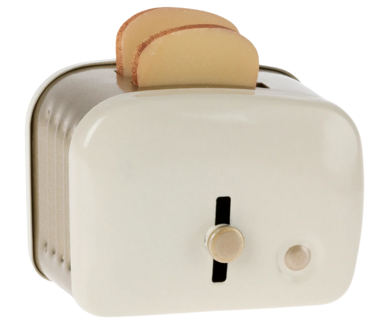Miniatur Toaster mit Brot -Weiß