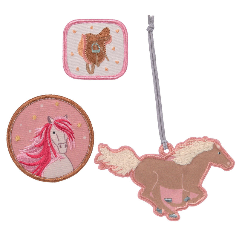 Federtasche Patches Set Pferde pink
