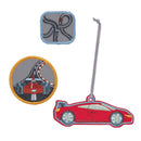 Federtasche Patches Set Rennauto