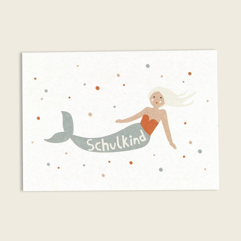 Postkarte Meerjungfrau, Serie “Into the Sea” – Schulkind