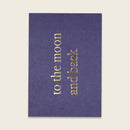 Postkarte blau mit Goldeffekten – „To the Moon and Back“
