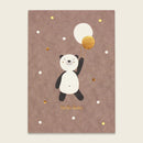 Postkarte Panda mit Luftballons, Kupferfolie, rosé – Hello Baby