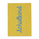 Postkarte Schulkind, gelb/türkis