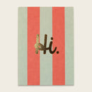 Postkarte Streifen mit Goldeffekt, mint/rosa – Hi