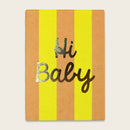 Postkarte Streifen mit Goldeffekt, lachs/gelb – Hi Baby