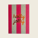 Postkarte Streifen mit Goldeffekt, türkis/petrol, Holly Jolly