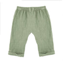 GOTS Krempelhose Musselin Frostgrün Hose Maximo