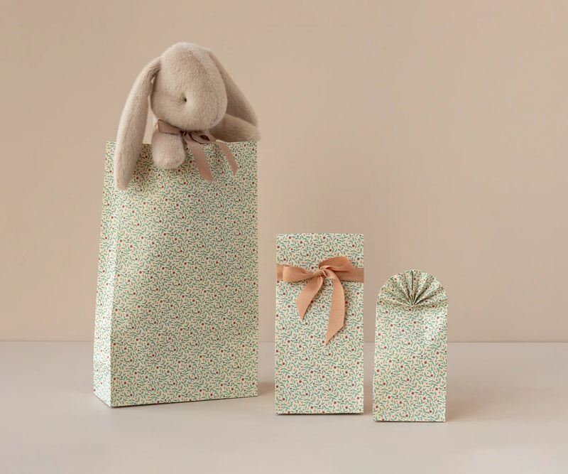 Geschenktüte, Beerenzweige, Dusty blau