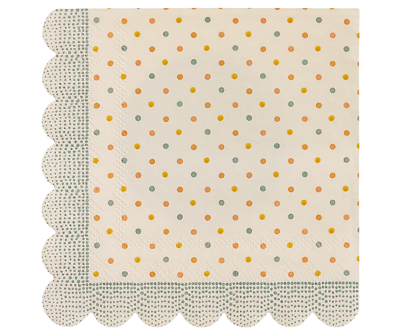 Serviette, Multi Dots -Blau
