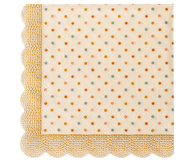 Serviette, Multi Dots -Ocker