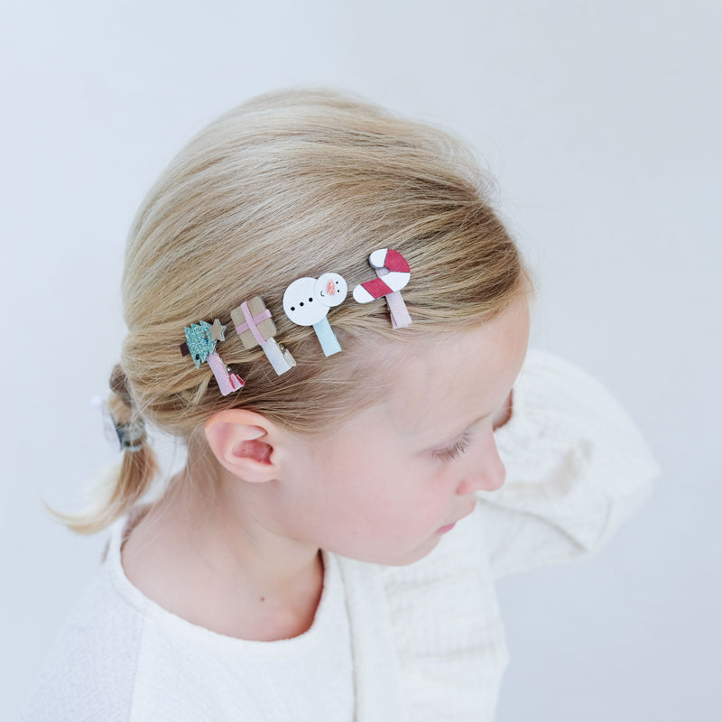 Mini-Haarspangen Weihnachten Santa