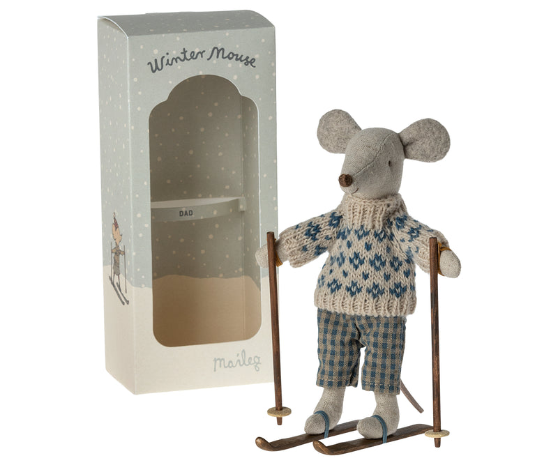 Wintermaus mit Ski-Set Papa Maus