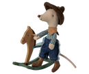 Cowboy Maus auf Schaukelpferd, Kleiner Bruder