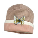 Maximo Mütze mit Umschlag mit Futter Rippe Bügelmotiv buchemeliert