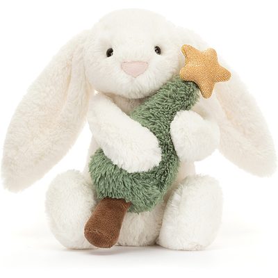 Bashful Bunny with Christmas Tree