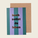 Klappkarte mit Veredelung, flieder/grün – Hoch sollst Du leben
