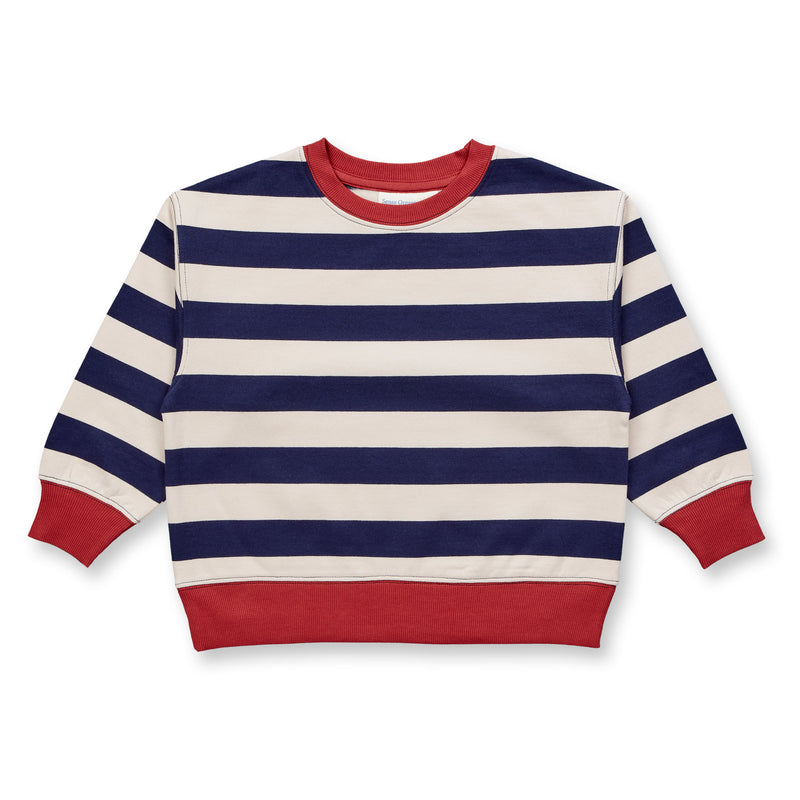 Sense Organics Sweatshirt Dari Navy-Powder Stripes