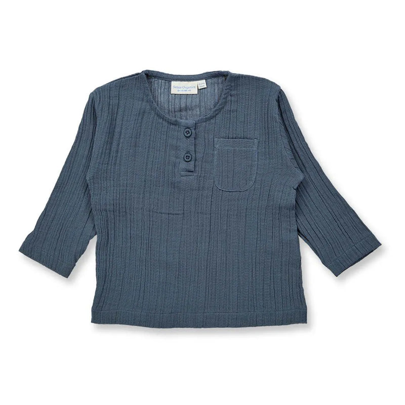 Sense Organics Langarmshirt Musselin Plin baby - blaugrau