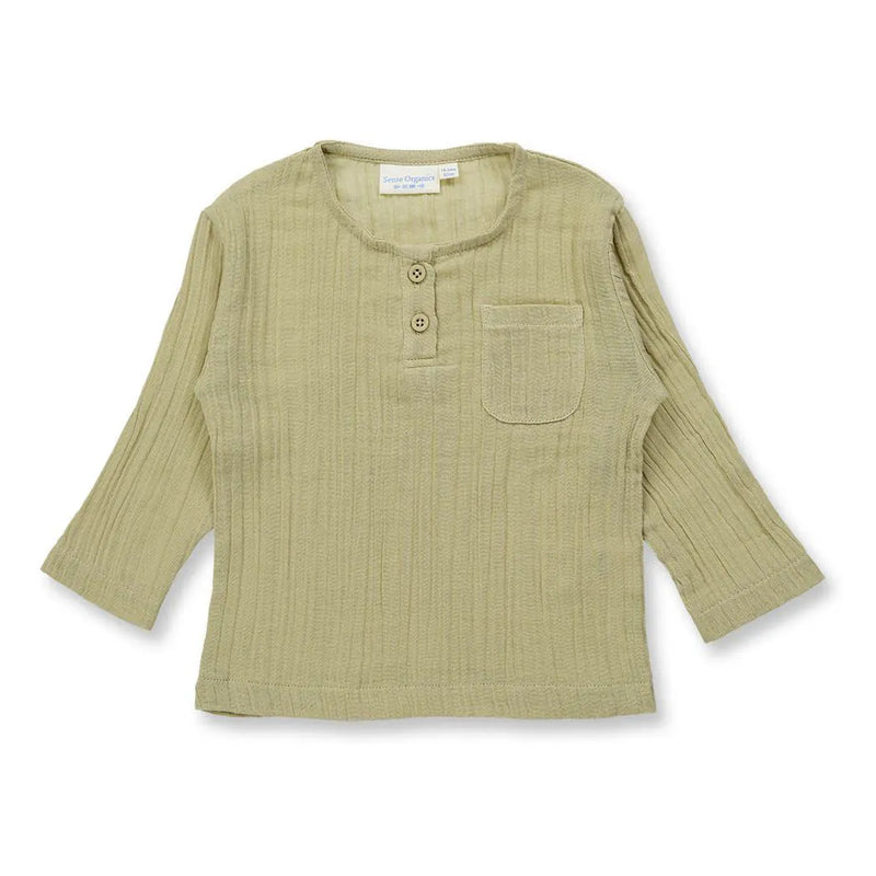 Sense Organics Langarmshirt Musselin Plin schilfgrün