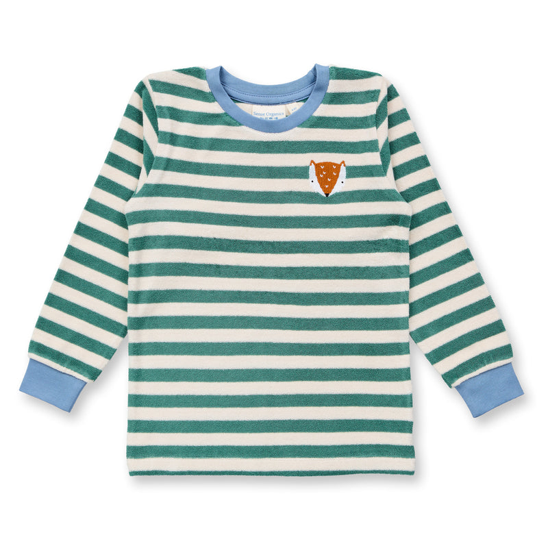 Sense Organics Schlafanzug Green Teal Stripes Fox