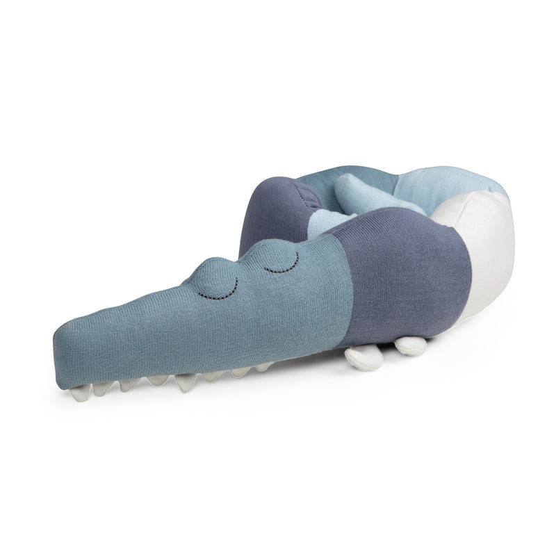 Gestrickten Mini-Kissen, Sleepy Croc, powder blue