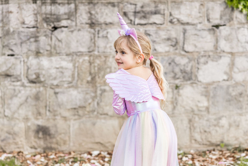 Einhornkleid mit Flügeln + Stirnband