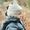 maximo GOTS MINI-Schlupfmütze Dino Baumwollfleece, Jerseyfutter