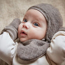 maximo GOTS BABY-Tuch, Wollfleece Jerseyfutter, braunmeliert